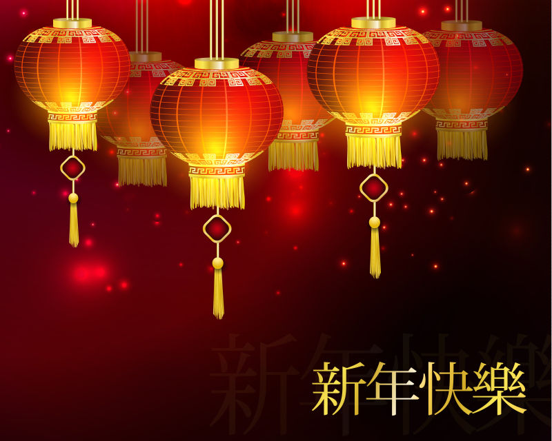 矢量中国红色灯笼设计