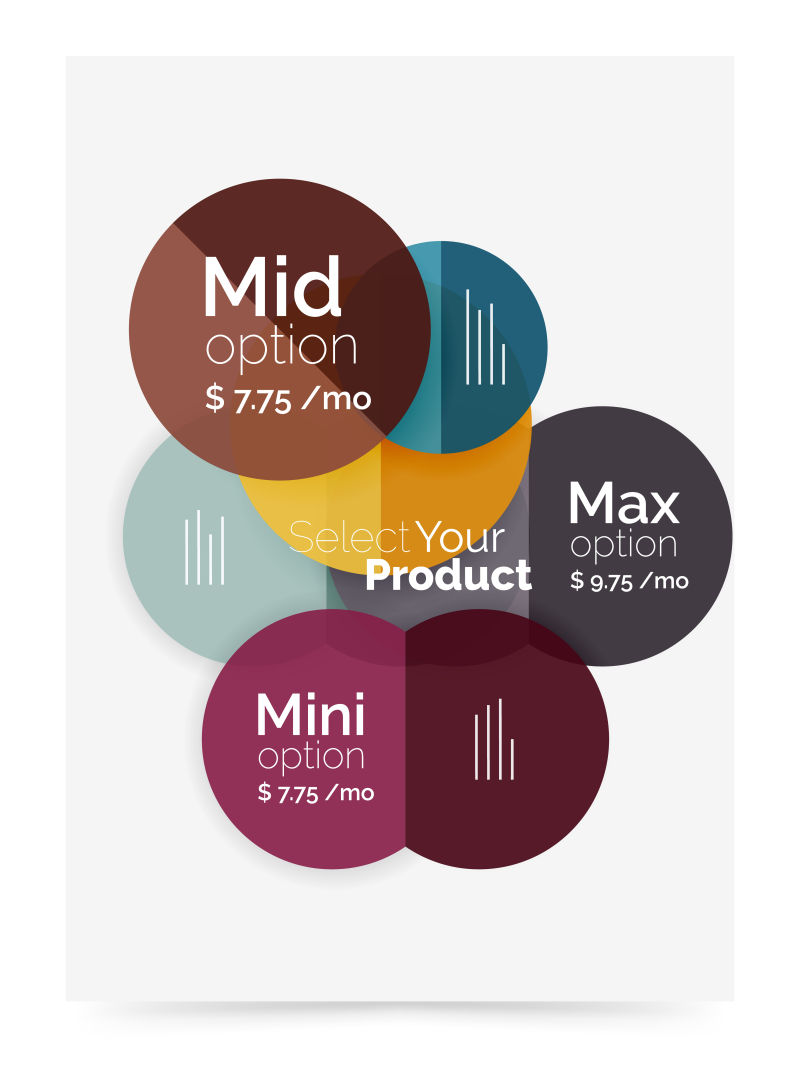 抽象矢量彩色圆形元素的背景