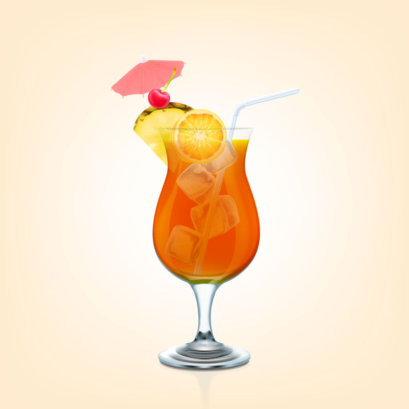 矢量清爽鸡尾酒