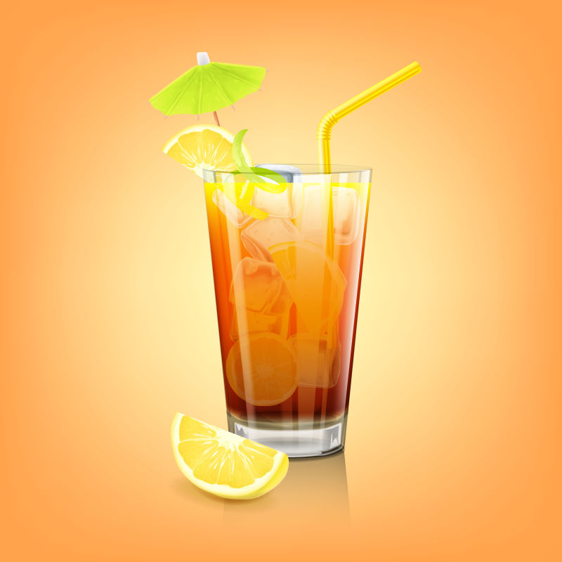 矢量柠檬鸡尾酒设计
