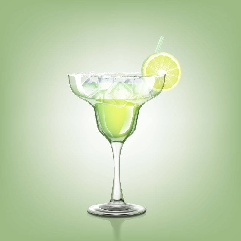 矢量玛格丽特鸡尾酒