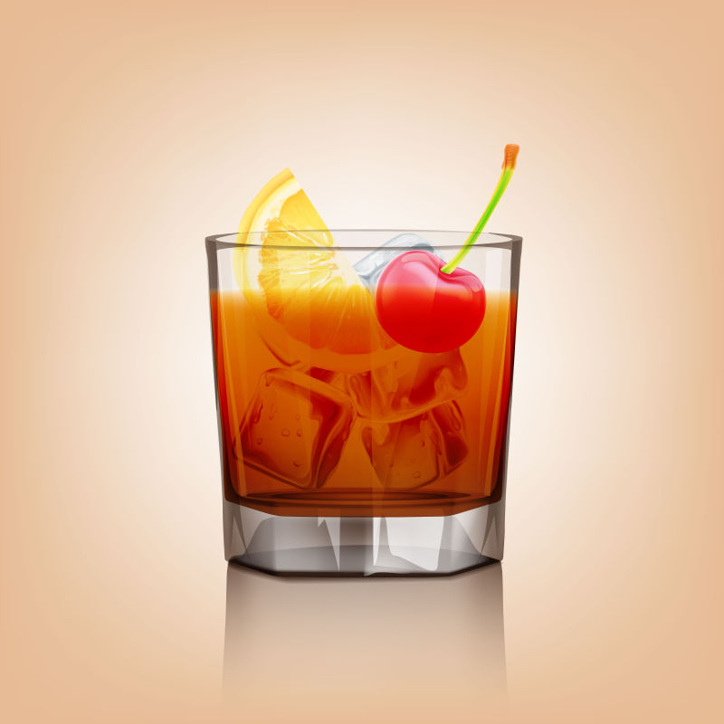 矢量加冰鸡尾酒