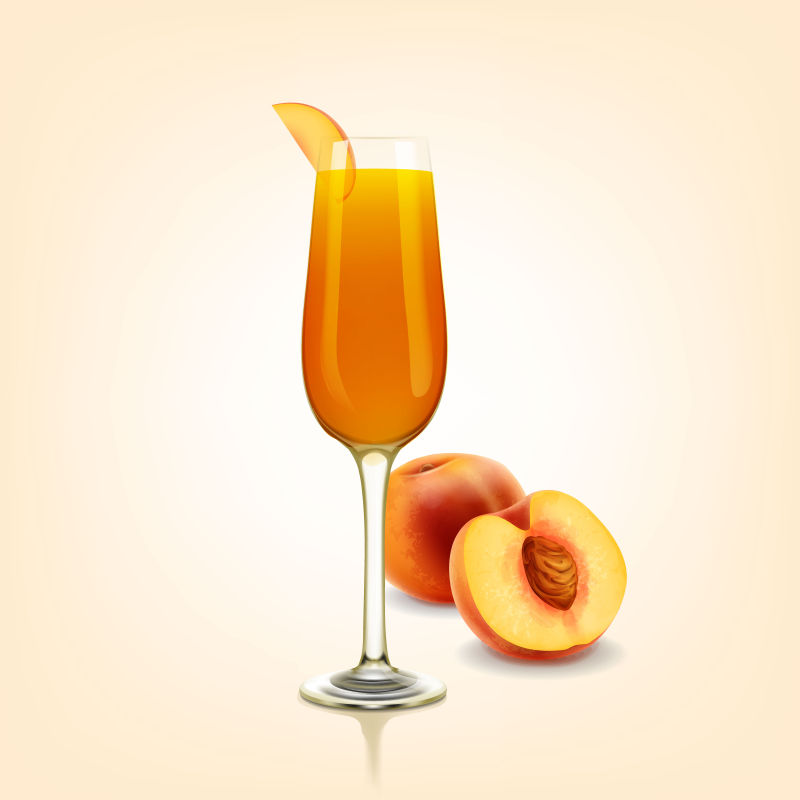矢量黄桃鸡尾酒