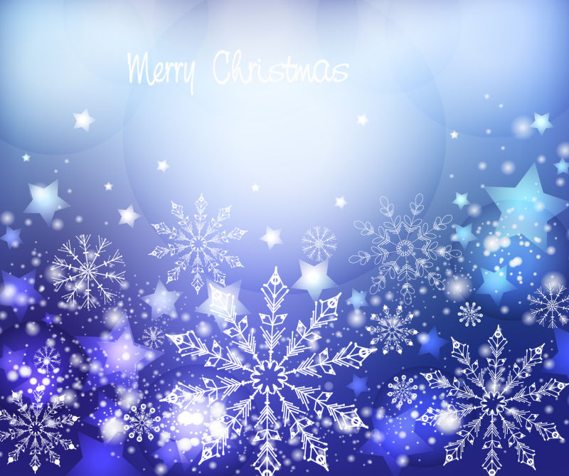 矢量抽象雪花元素的现代设计背景