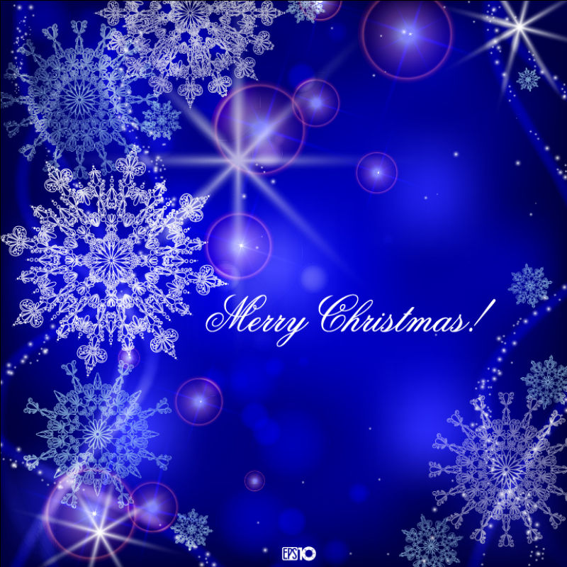 创意矢量雪花元素的现代设计背景