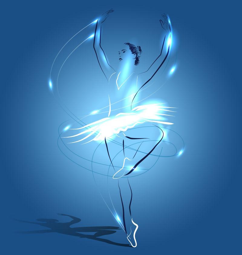 舞蹈芭蕾舞者的矢量插图