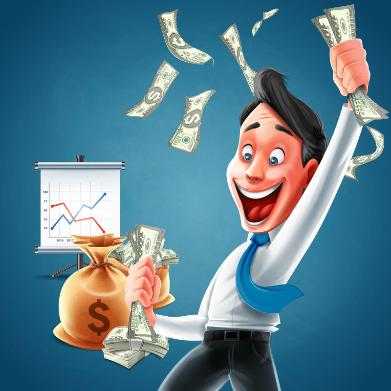 抽象矢量成功商人的商业插图