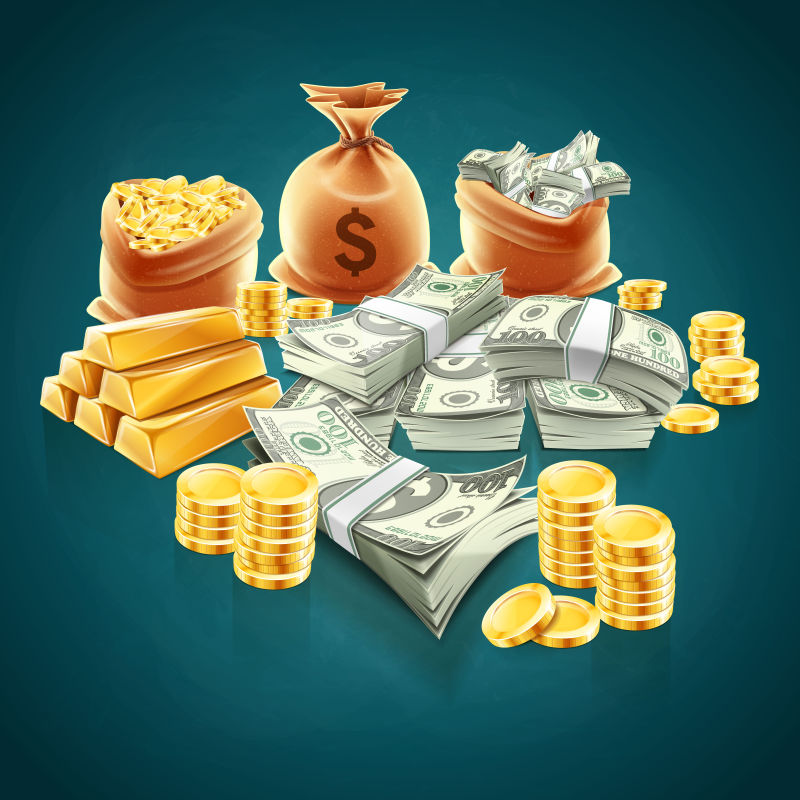 抽象矢量商业货币元素插图