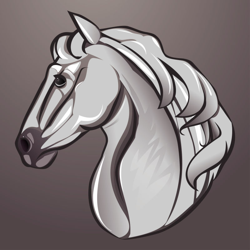 创意矢量卡通白马插图