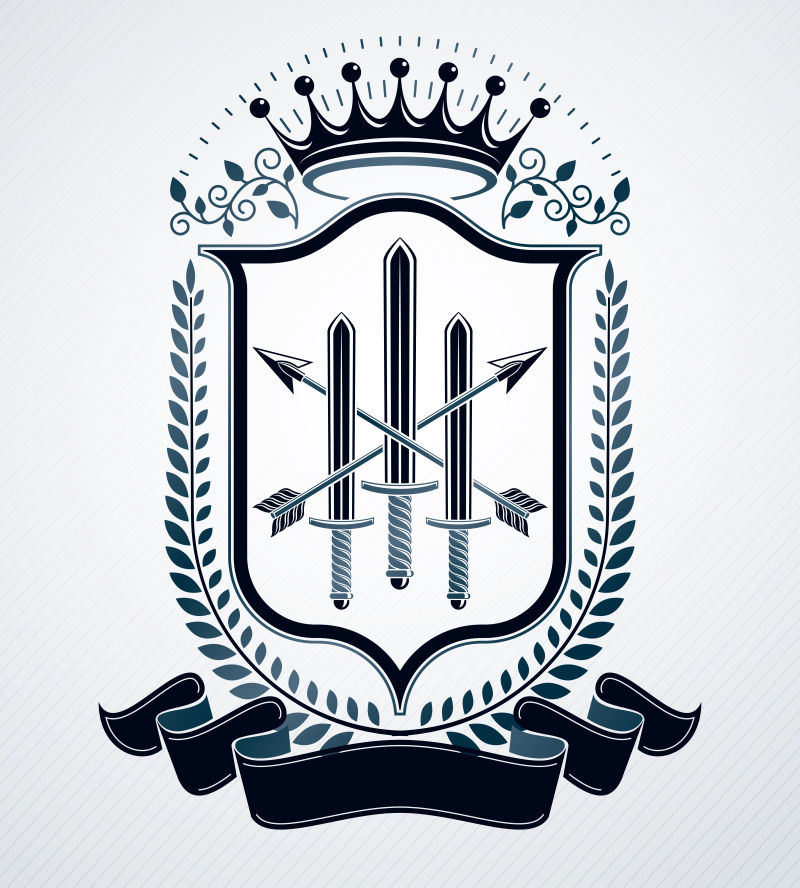 创意矢量神圣风格的复古徽章设计