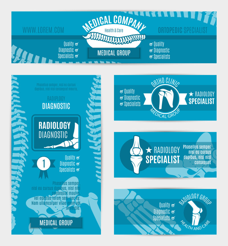 抽象矢量蓝色主题医疗信息宣传设计