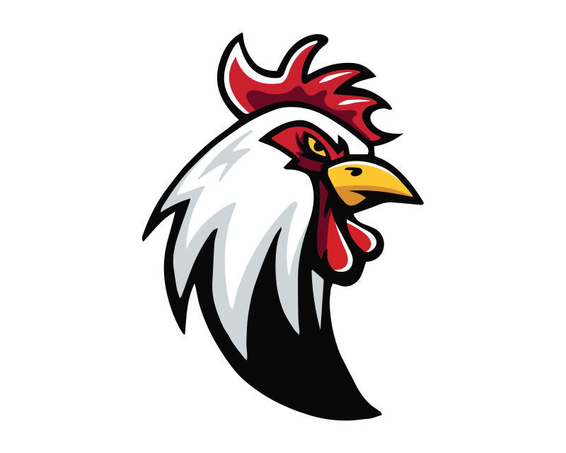 创意矢量卡通公鸡肖像插图