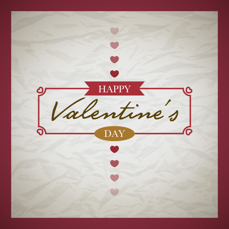 矢量复古情人节卡片设计