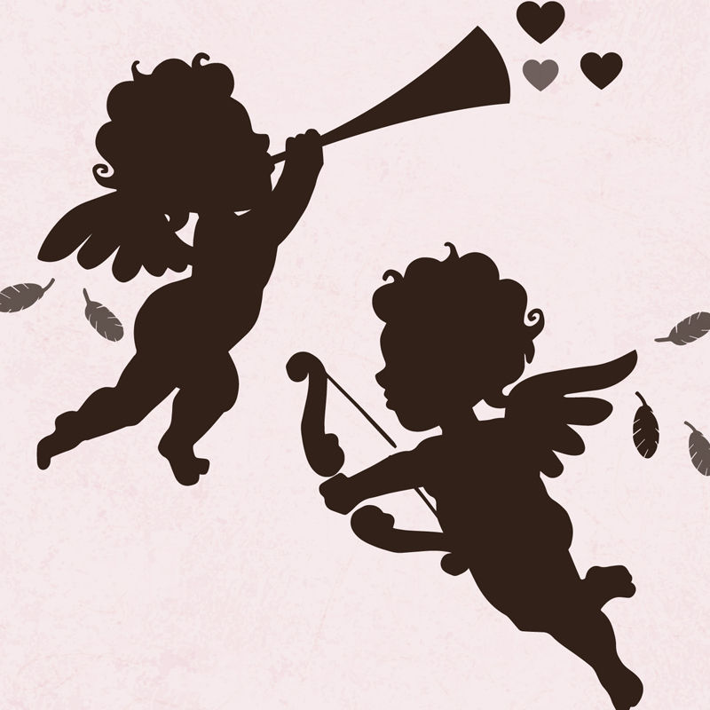 丘比特剪影矢量设计