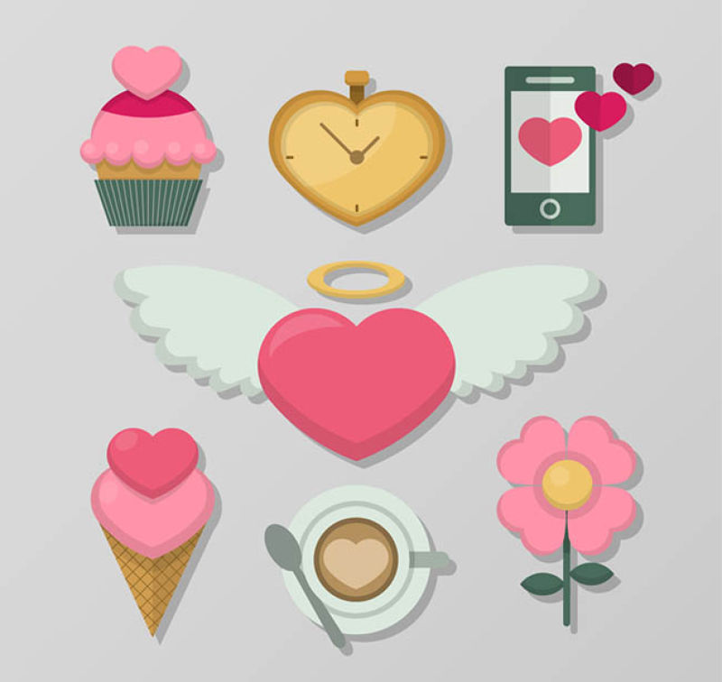 爱情主题插图矢量设计