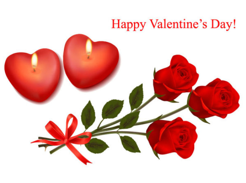 情人节玫瑰矢量插图