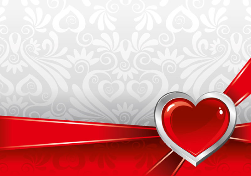 矢量的精美心形装饰卡片