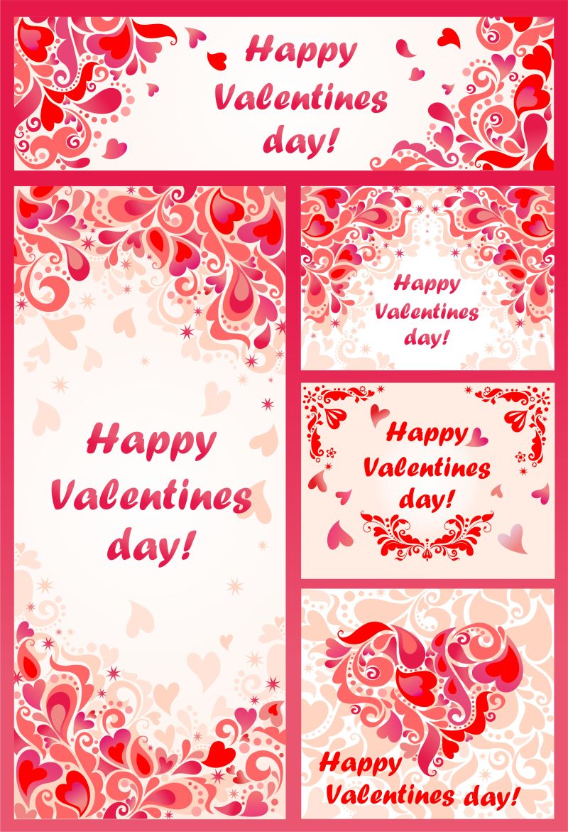 矢量的情人节华丽卡片设计