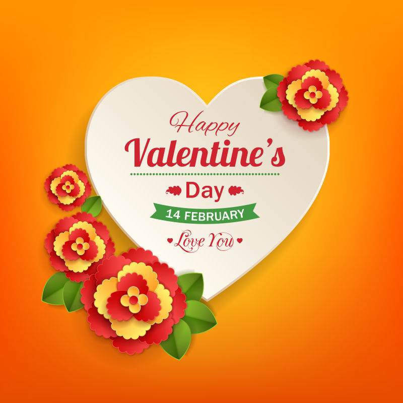 情人节印刷背景与纸心的矢量