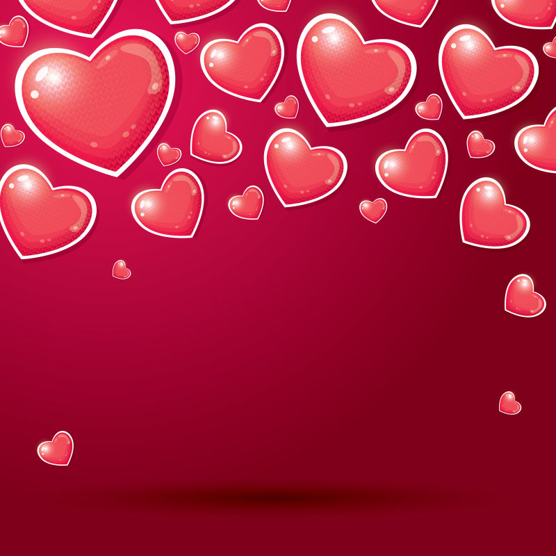 矢量的情人节粉色心形图案背景