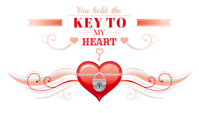 红色心形图案情人节卡片矢量设计
