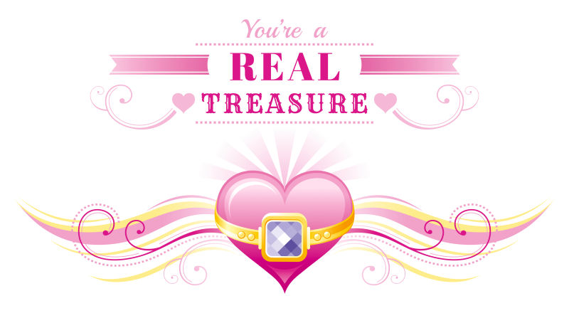 矢量的粉色爱心图案贺卡