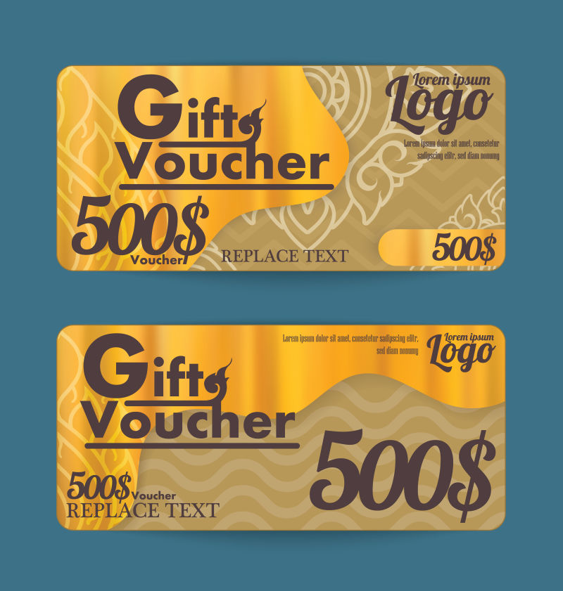 矢量现代复古商业礼品券设计