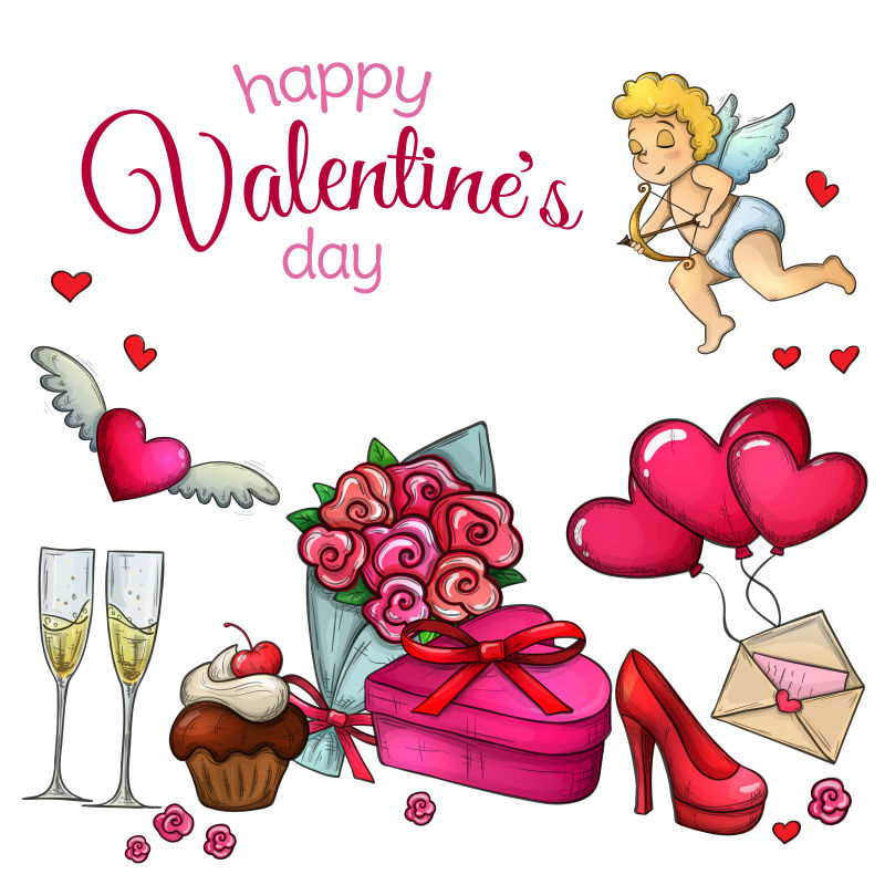 矢量情人节精美插图设计