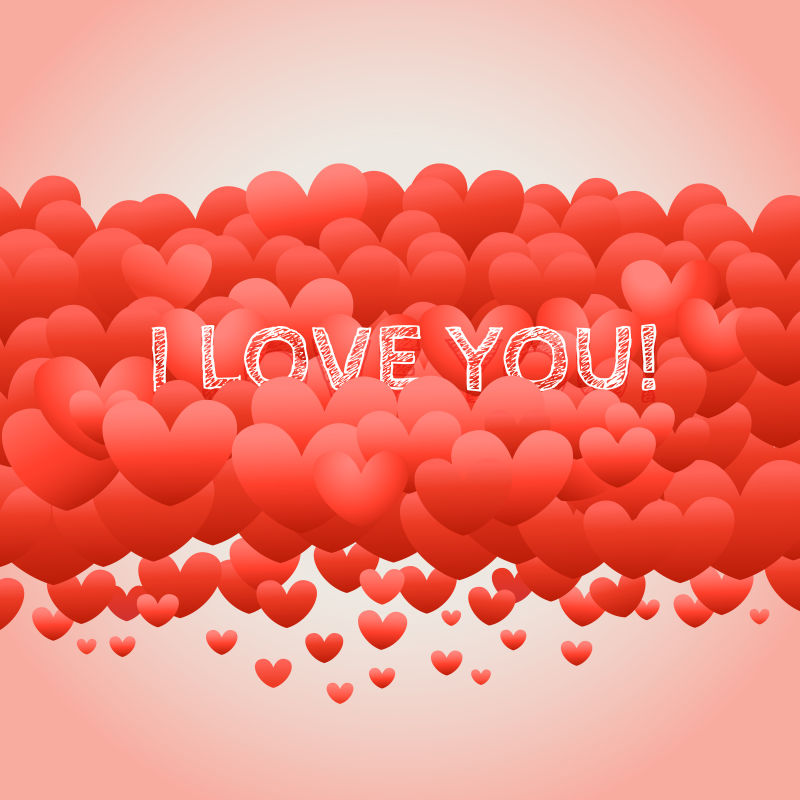 矢量的情人节粉色爱心插图