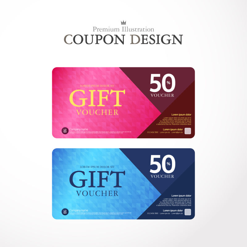 抽象矢量现代礼品券设计