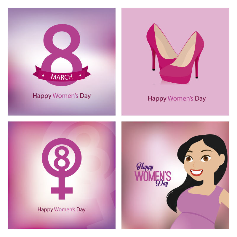 妇女节的精美贺卡矢量设计