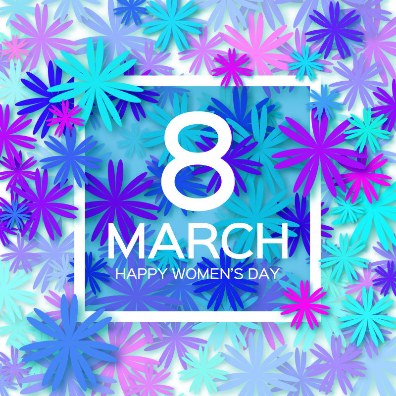创意矢量彩色花卉元素的妇女节背景设计
