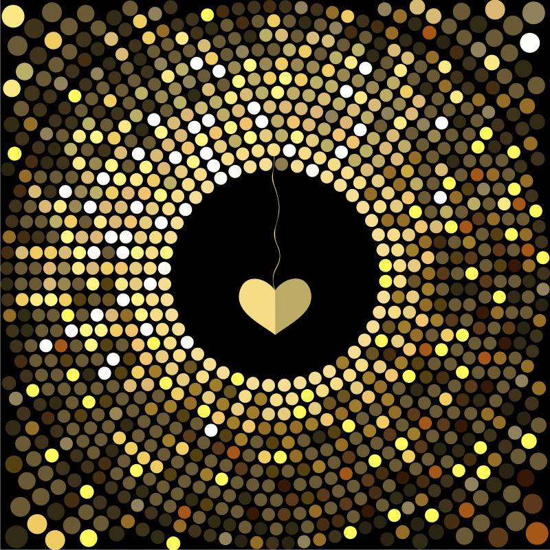 矢量情人节抽象彩色圆点背景