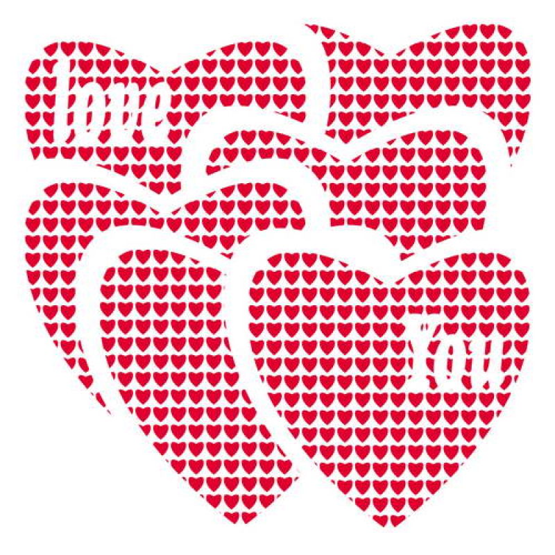 情人节红色心形图案矢量卡片