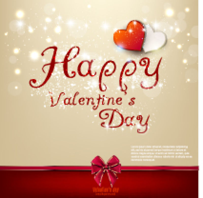 情人节的精美祝福卡片矢量设计