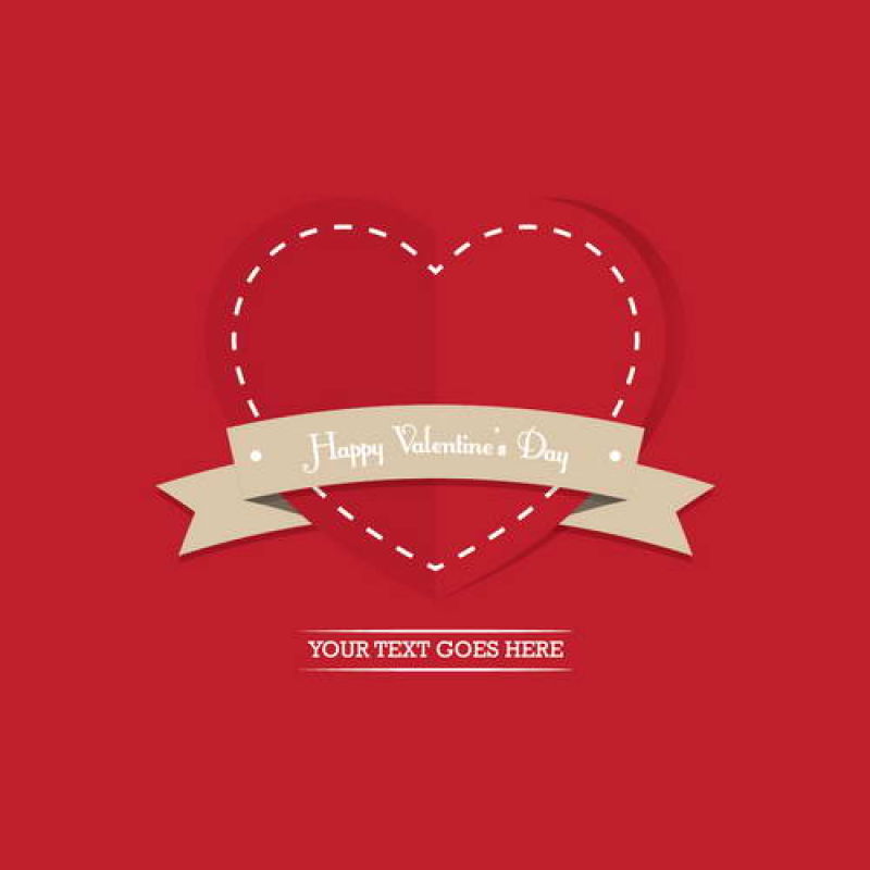 情人节心形剪纸图案卡片矢量设计