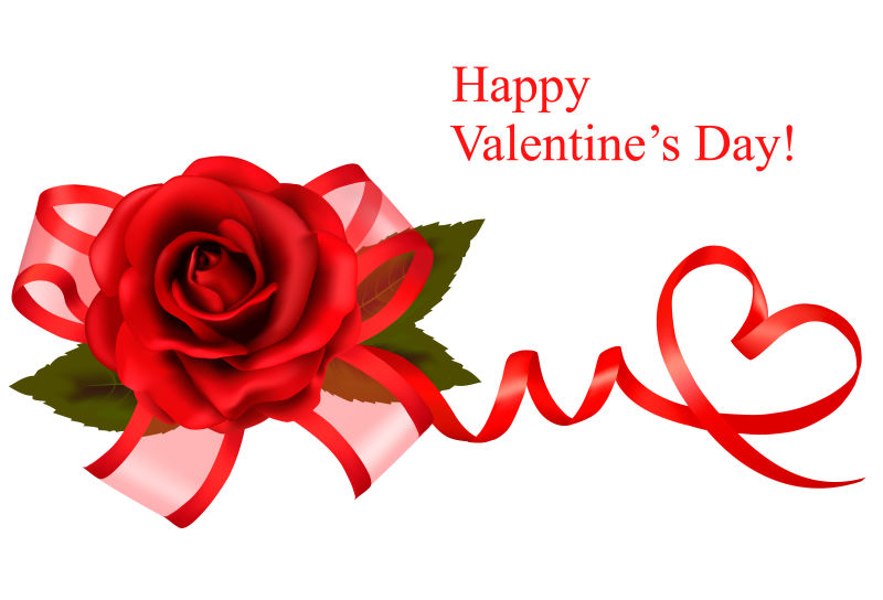 情人节背景矢量礼品红色蝴蝶结