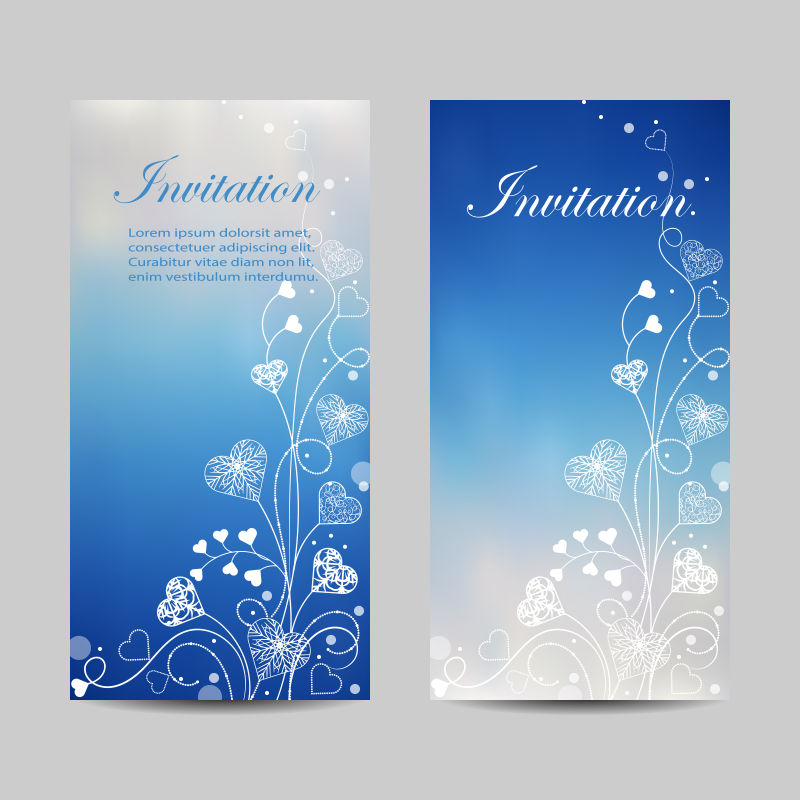 华丽的心和漩涡矢量横幅