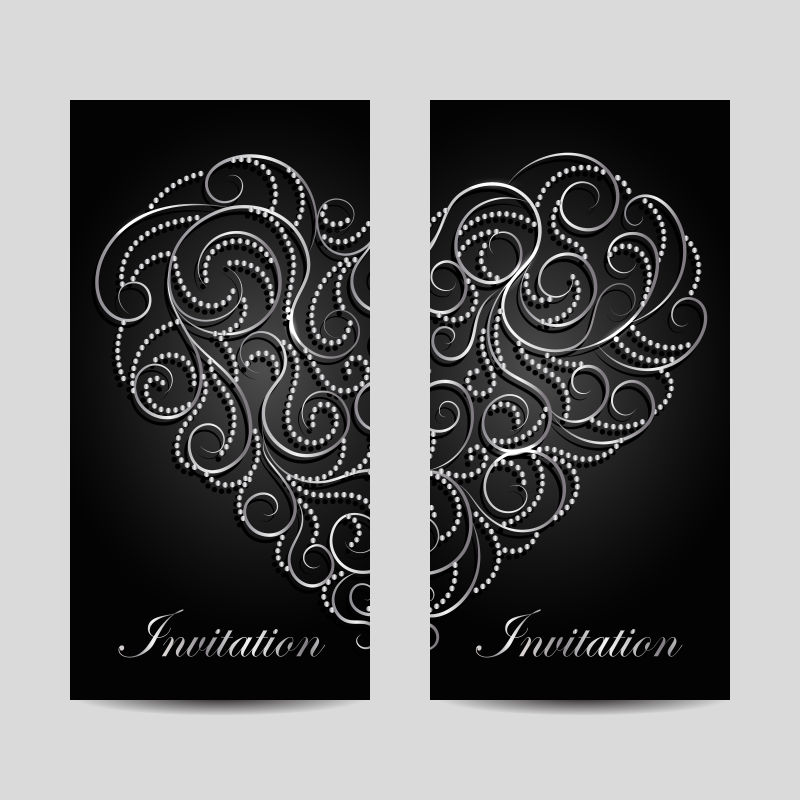 漩涡的心形矢量横幅