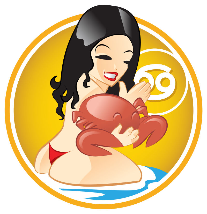 矢量的巨蟹座女孩