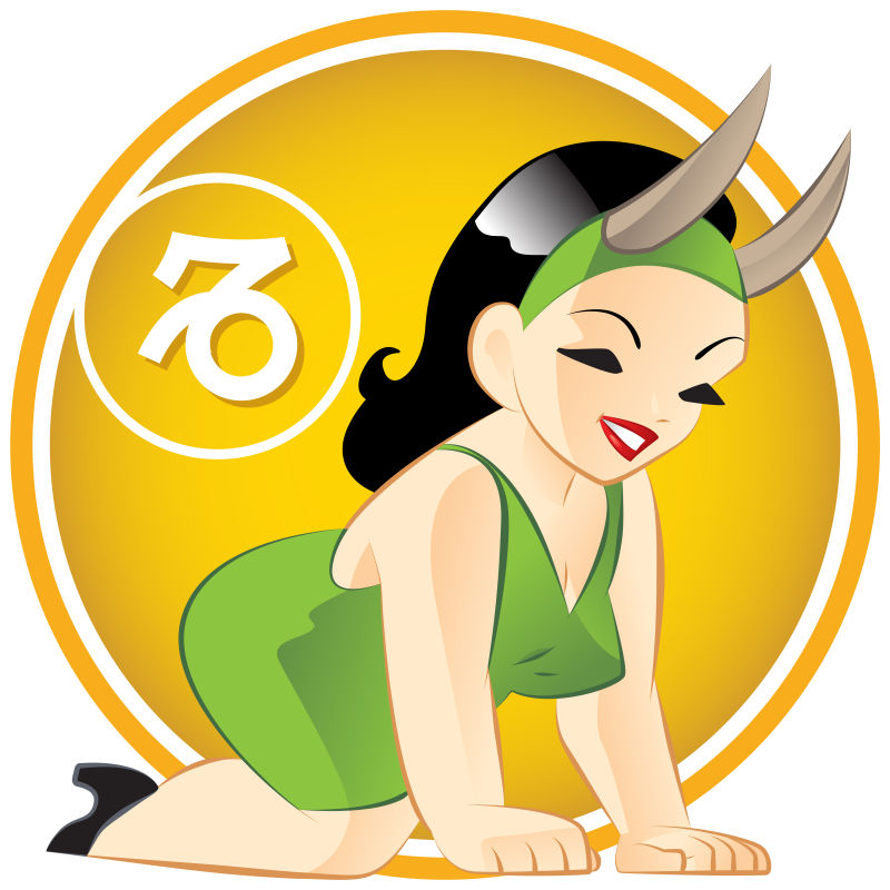 矢量的摩羯星座女孩