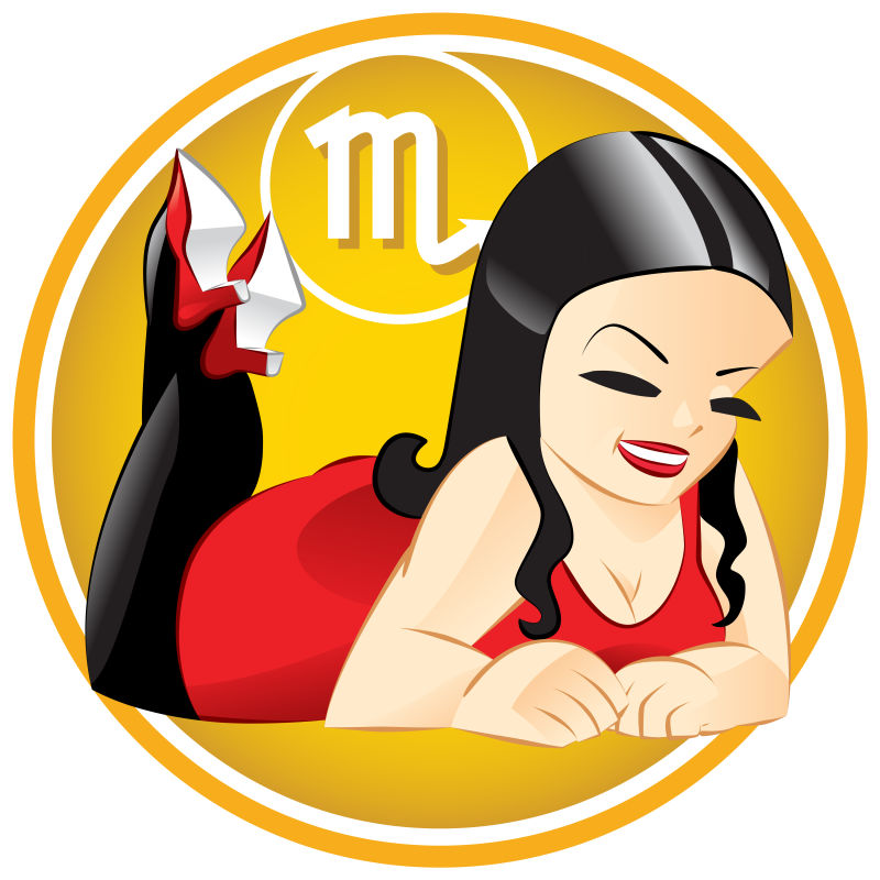 矢量的天蝎星座女孩