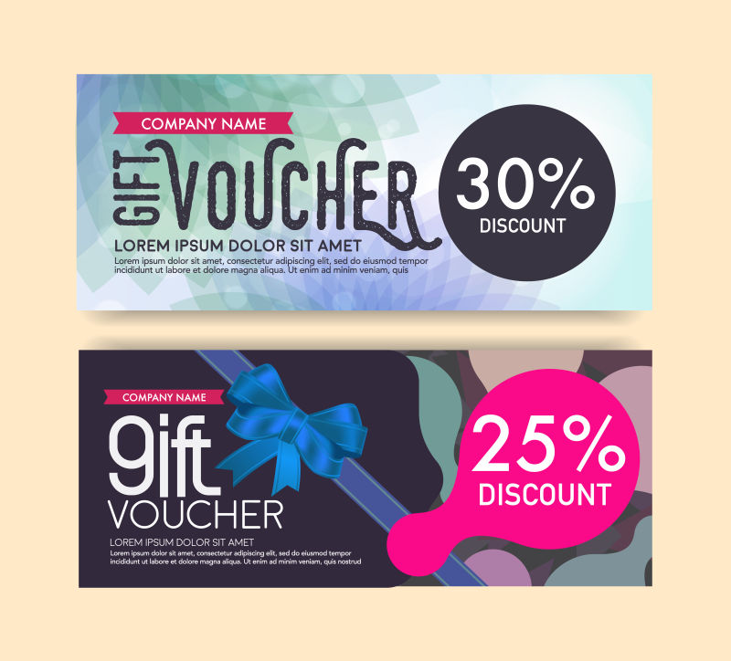 矢量现代商品礼品券平面设计
