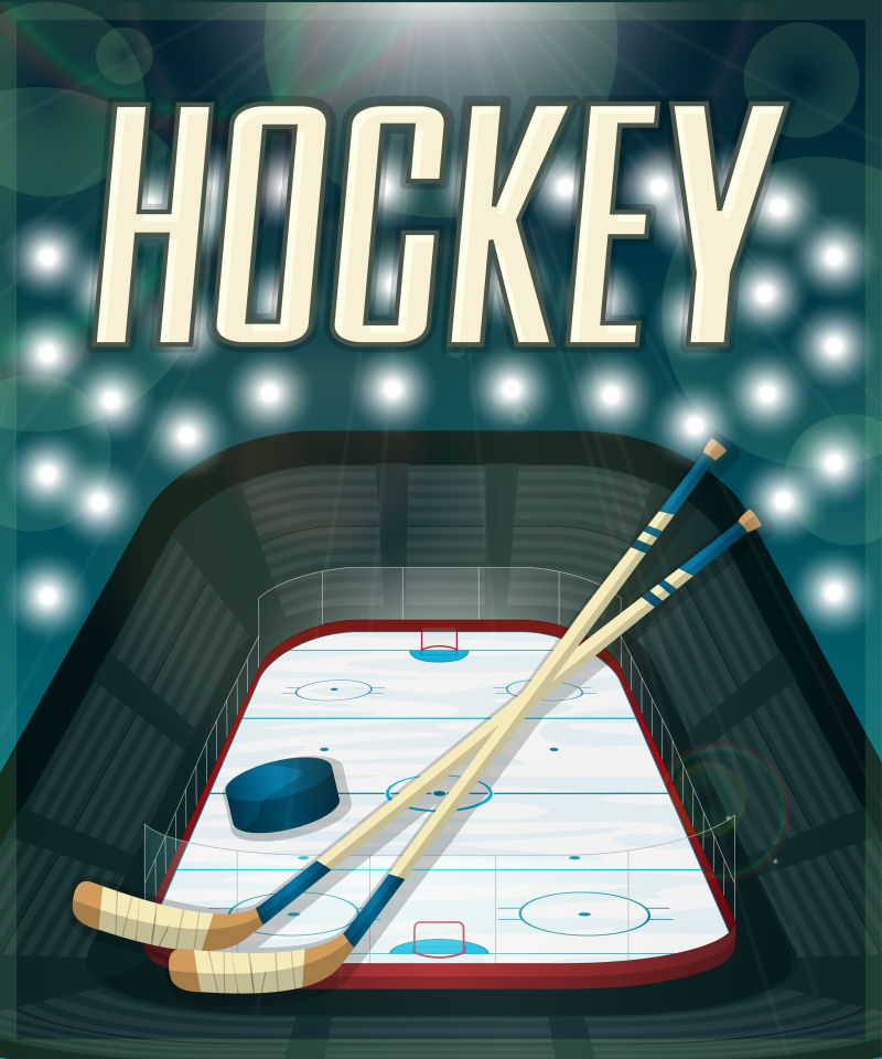 抽象矢量曲棍球主题的海报设计