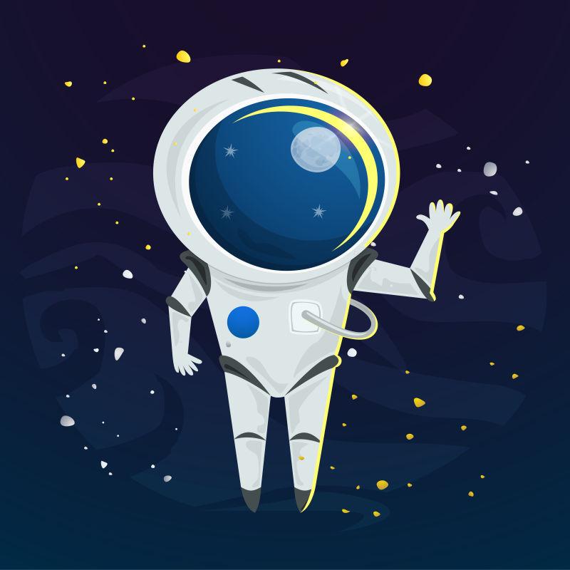 太空人在太空中的太空服矢量