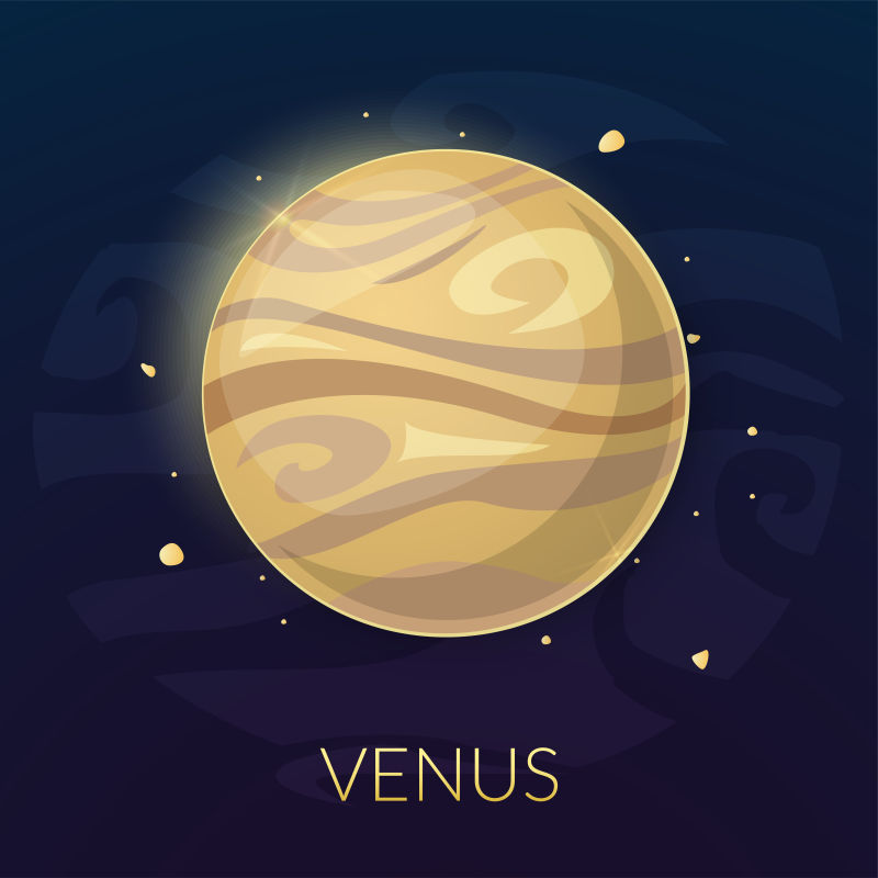 金星行星简笔画图片