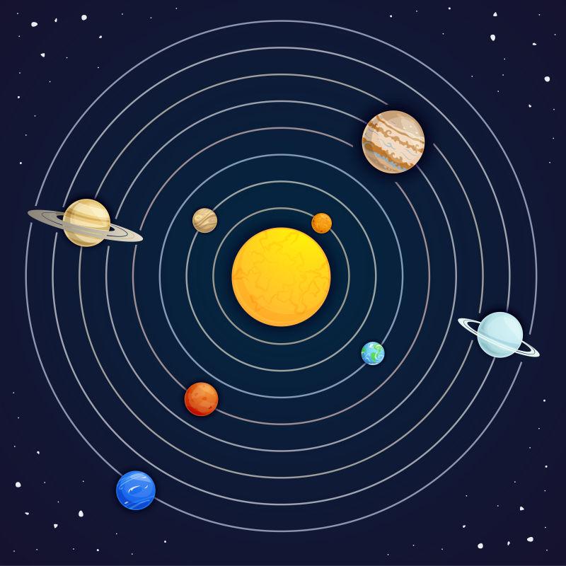 太阳系行星的图标矢量