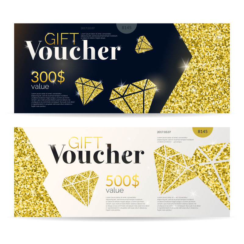 金色豪华优惠券矢量设计