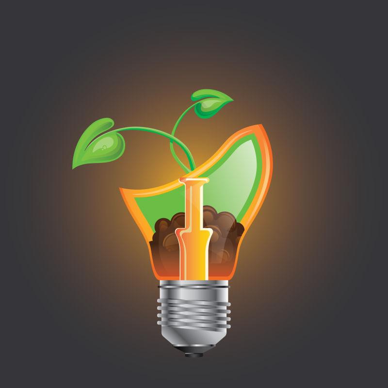 矢量生态灯泡标志
