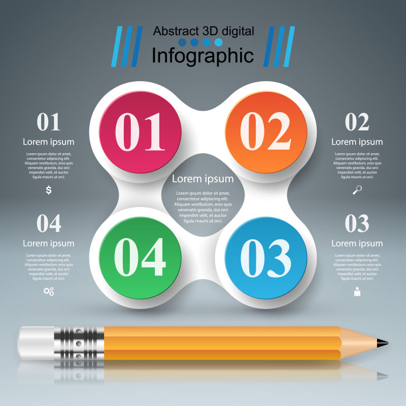 矢量道路三维数字插图信息图表